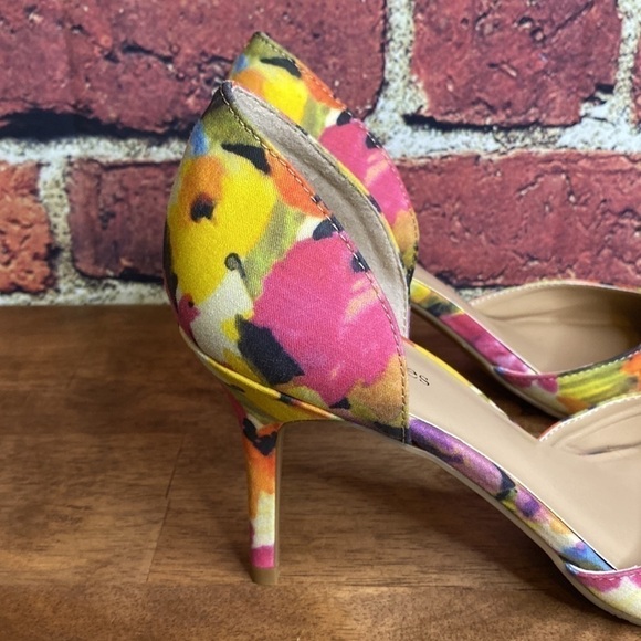 Town Shoes Gomez Vibrant Colourful Floral Sexy Pump Slip On Heels Size 8.5 - Picture 4 of 13